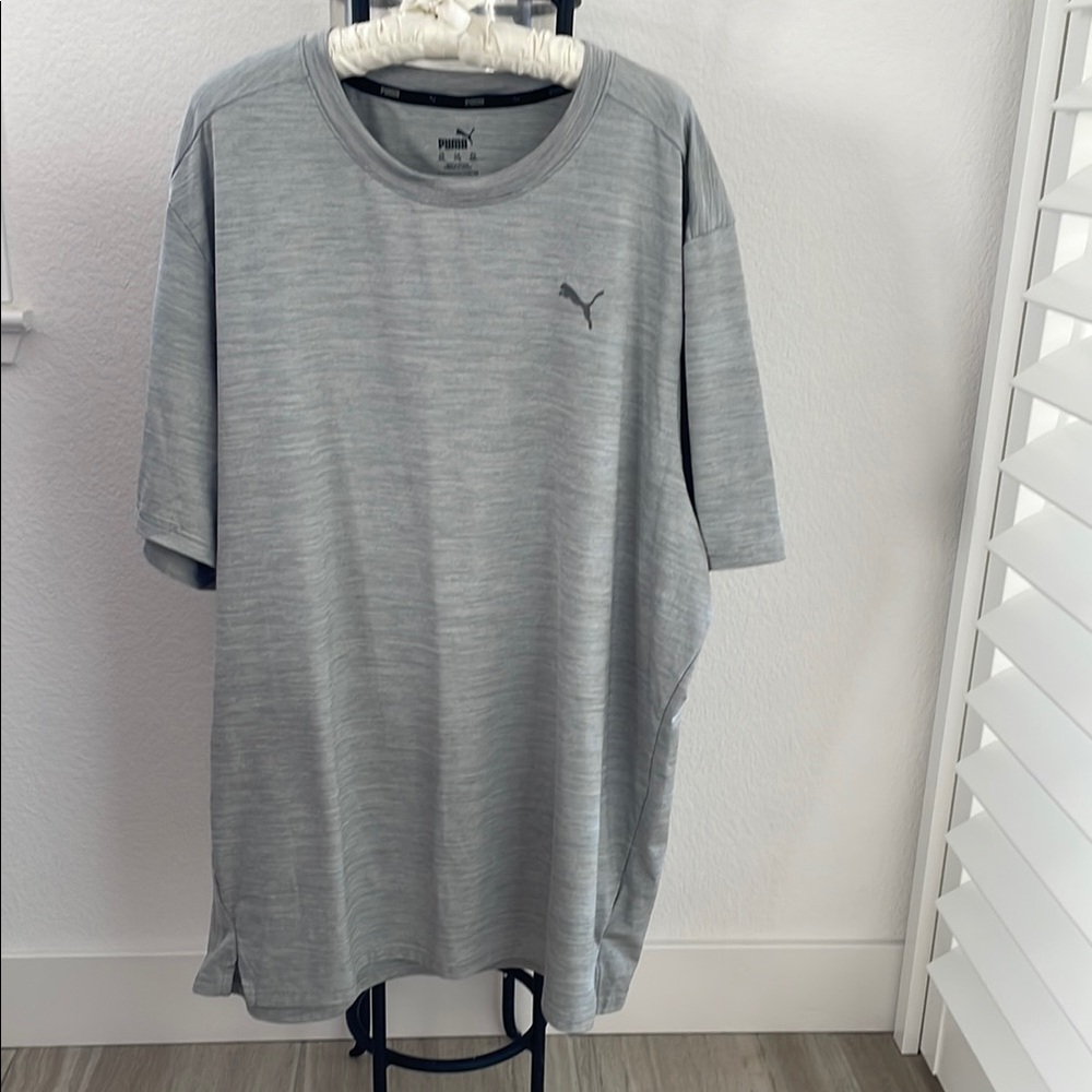 Puma Men's Heather Gray Short Sleeve Tee
